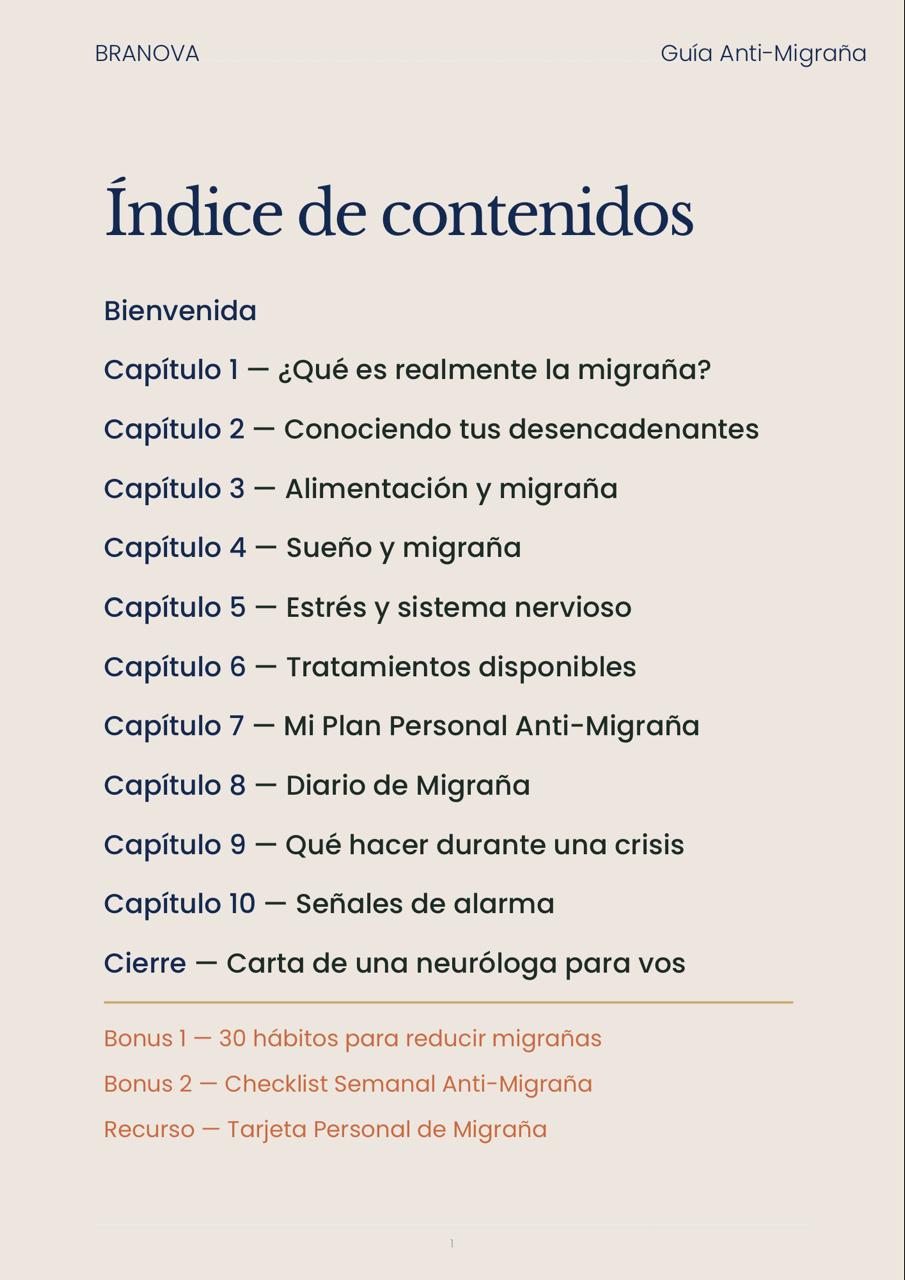Guía Anti-Migraña · Dra. Brenda Bianco