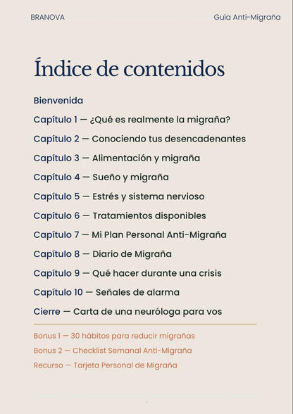 Guía Anti-Migraña · Dra. Brenda Bianco